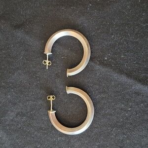 Sheila Fajl brushed gold hoop earrings